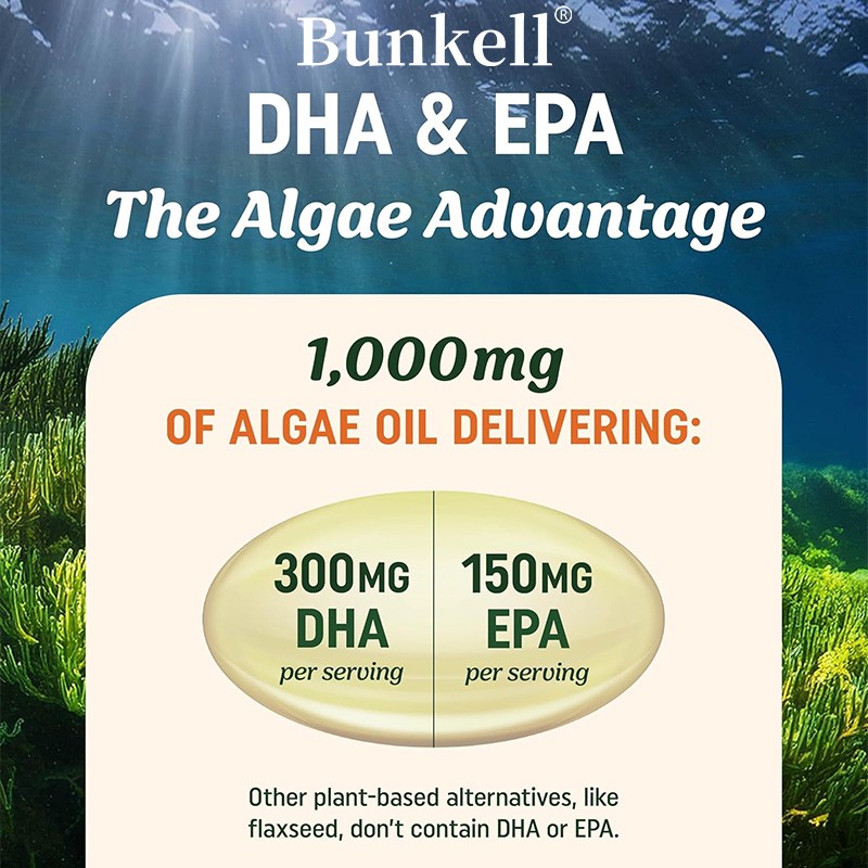 Omega 3 Algae Oil Supplement Improve Heart Brain Eye Immune Health 30-120 Pills