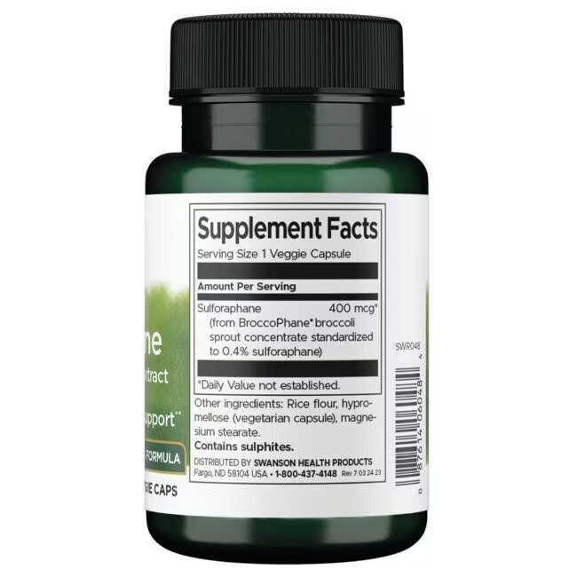 Sulforaphane (Broccoli Sprout Extract) – 60 Veggie Capsules – 400mcg
