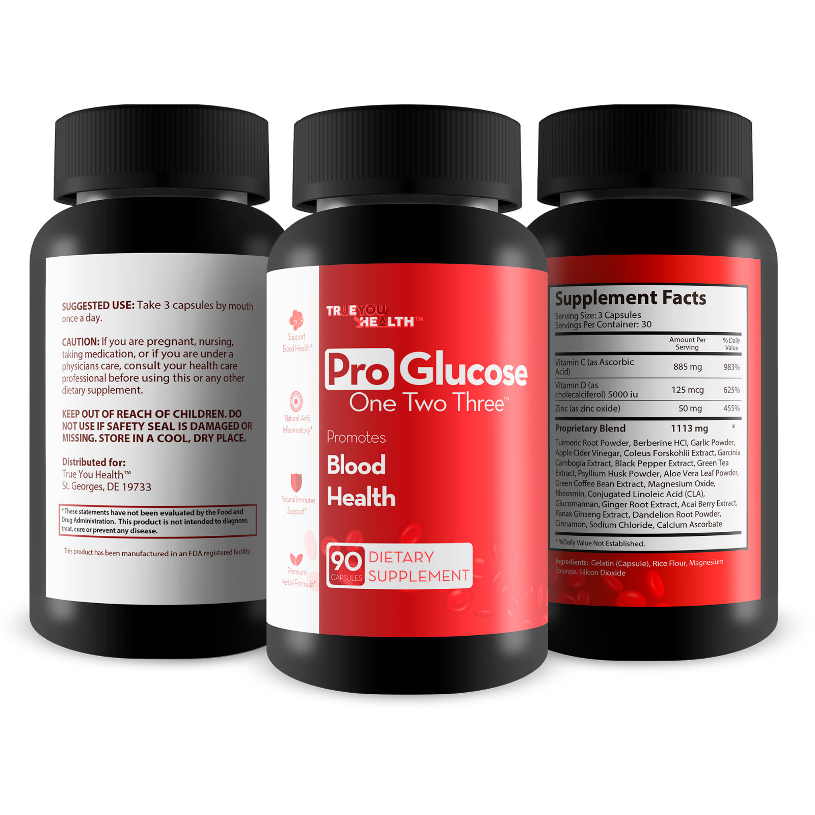 Pro Glucose One Two Three – Natural Blood Sugar Support Supplement – Turmeric