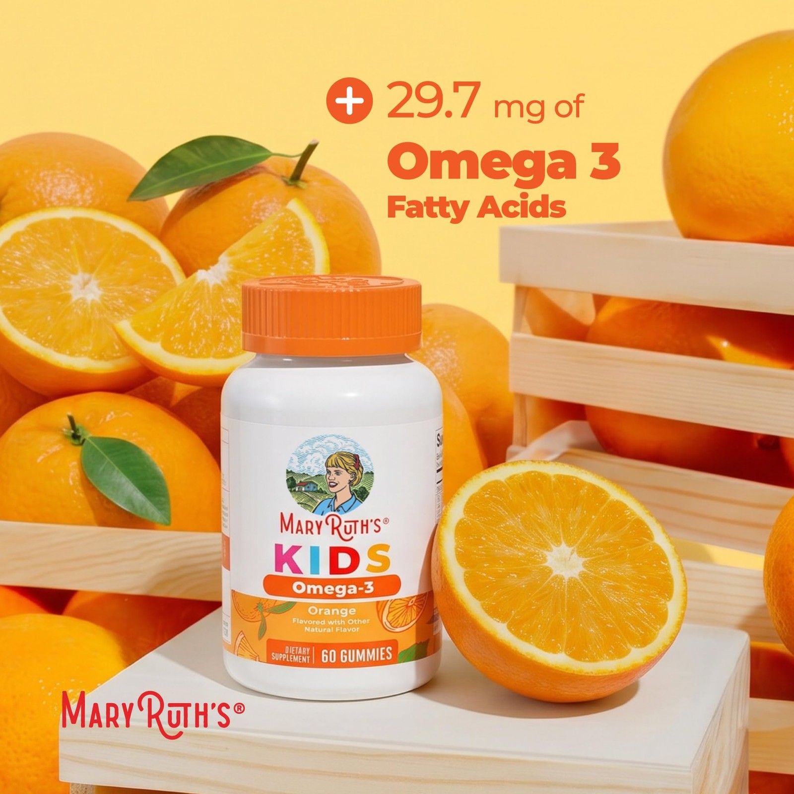 MARYRUTH’S Vegan Omega 3 Gummies for Kids 4 2 Month 60 Count (Pack of 1)