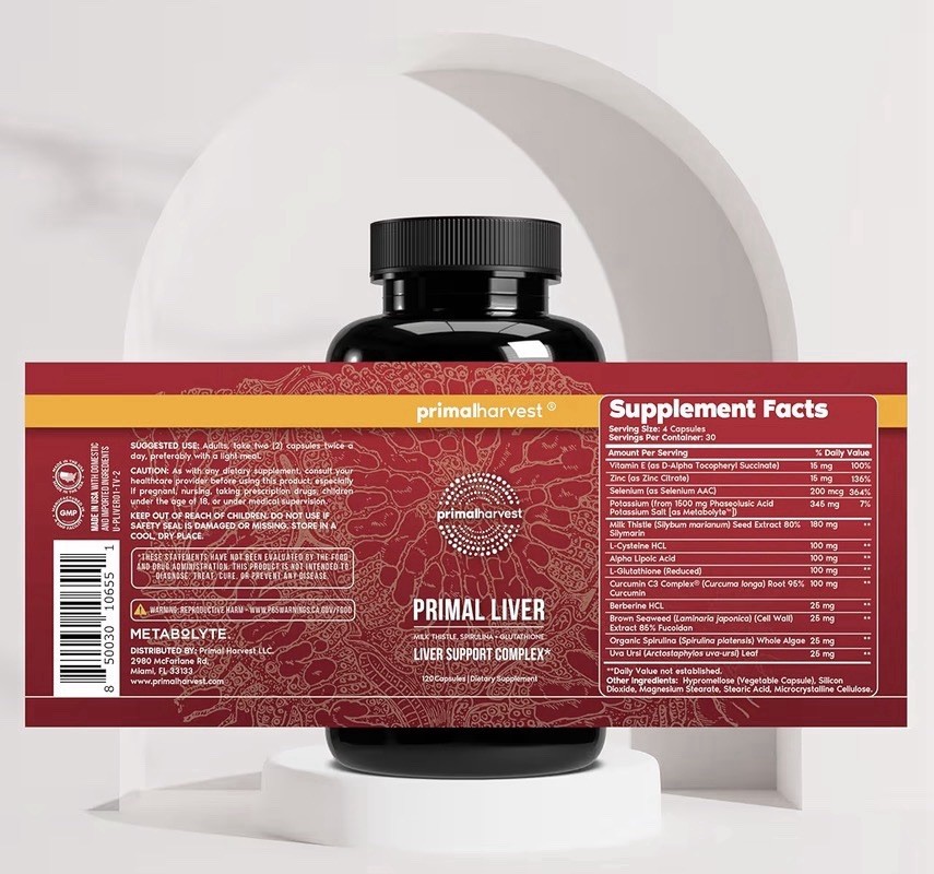Primal Harvest Primal Liver Supplement Women & Men Liver Support Complex 2 Packs