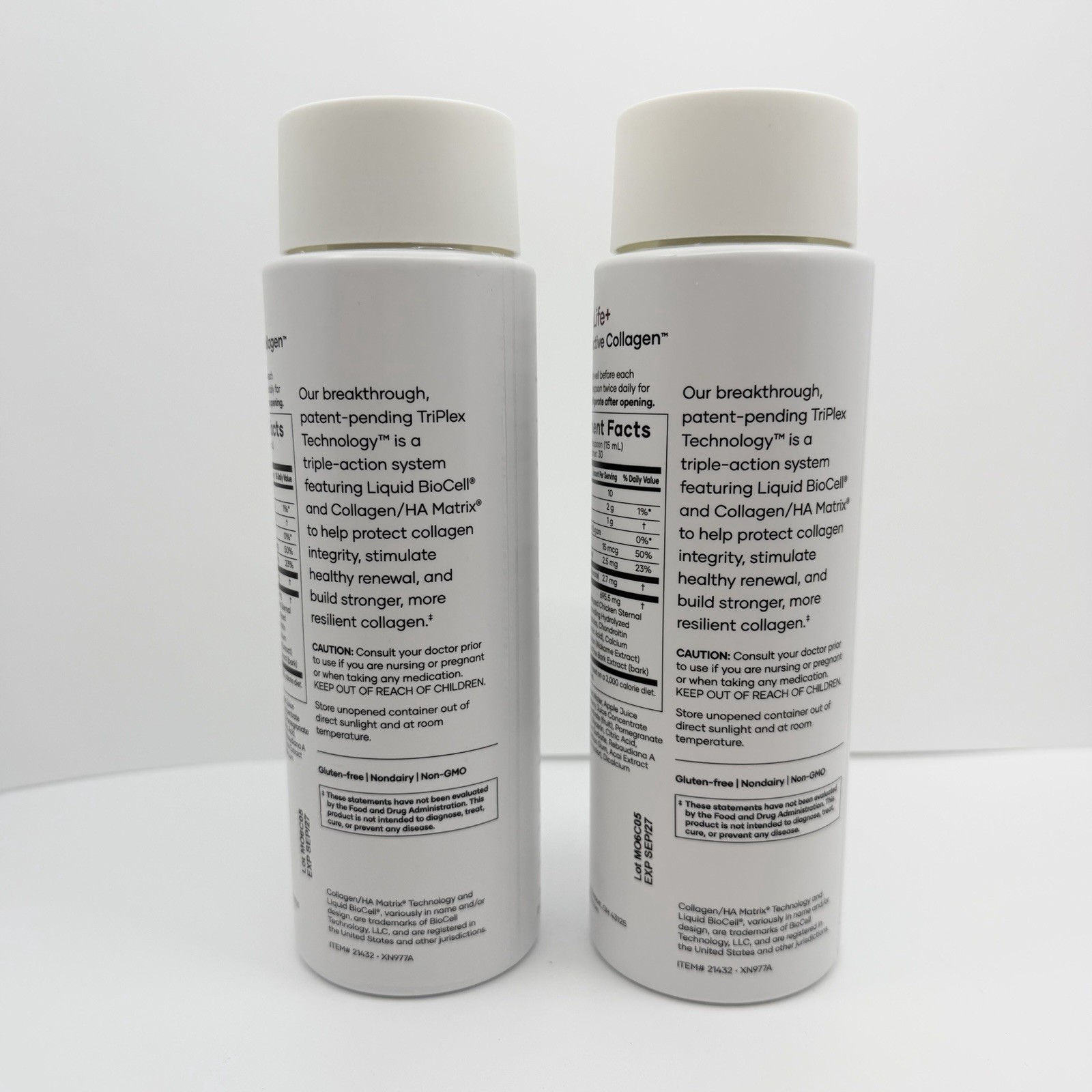 2 PACK Shaklee Liquid BioCell Life+ Bioactive Collagen TriPlex NEW 15.2 fl oz