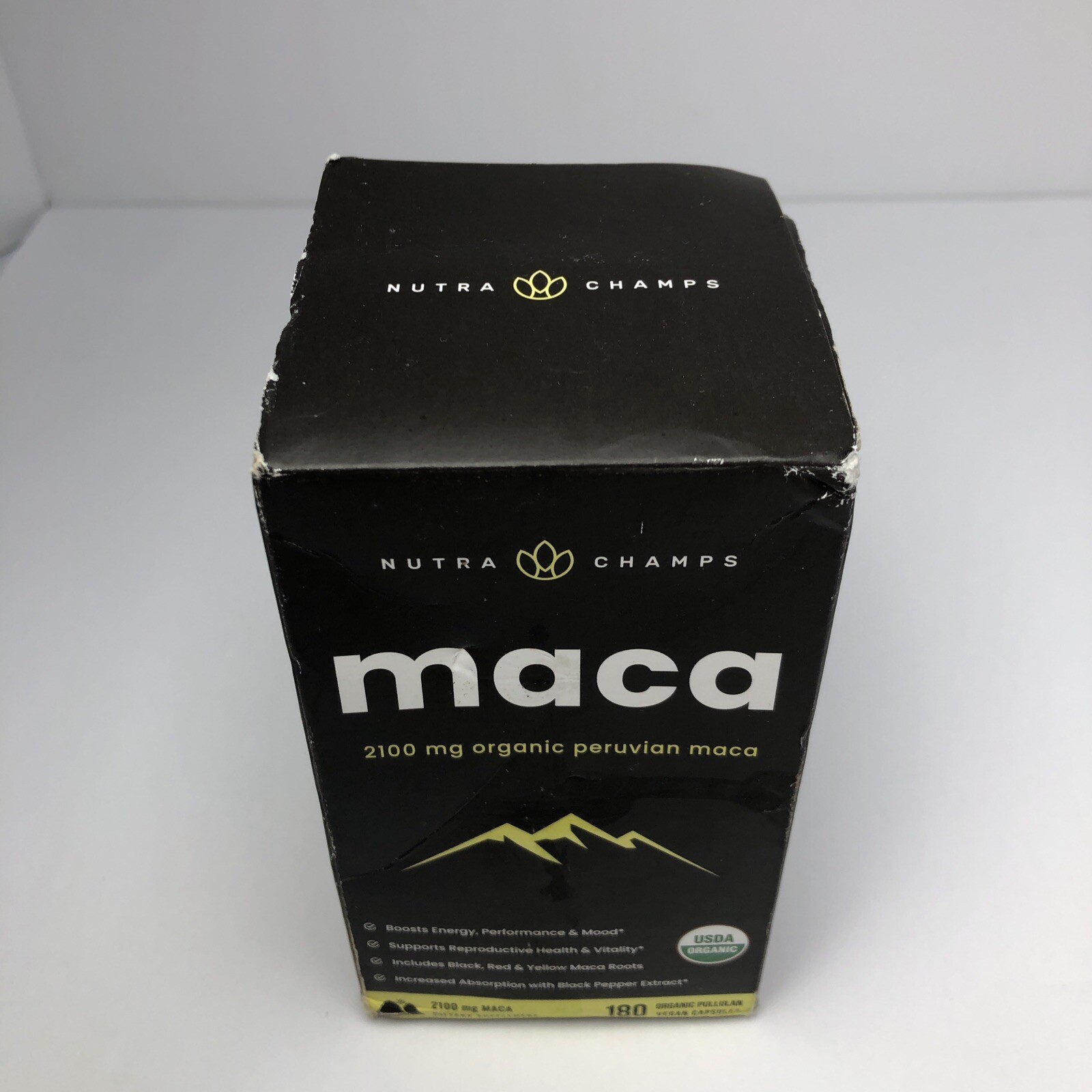 Nutra Champs maca 2100 mg Organic Peruvian Maca 180 Vegan Capsules New Sealed