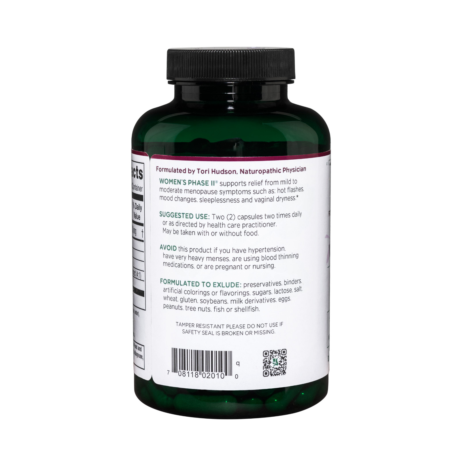 Vitanica Women’s Phase II, Menopause Support, Vegan, 180 Capsules