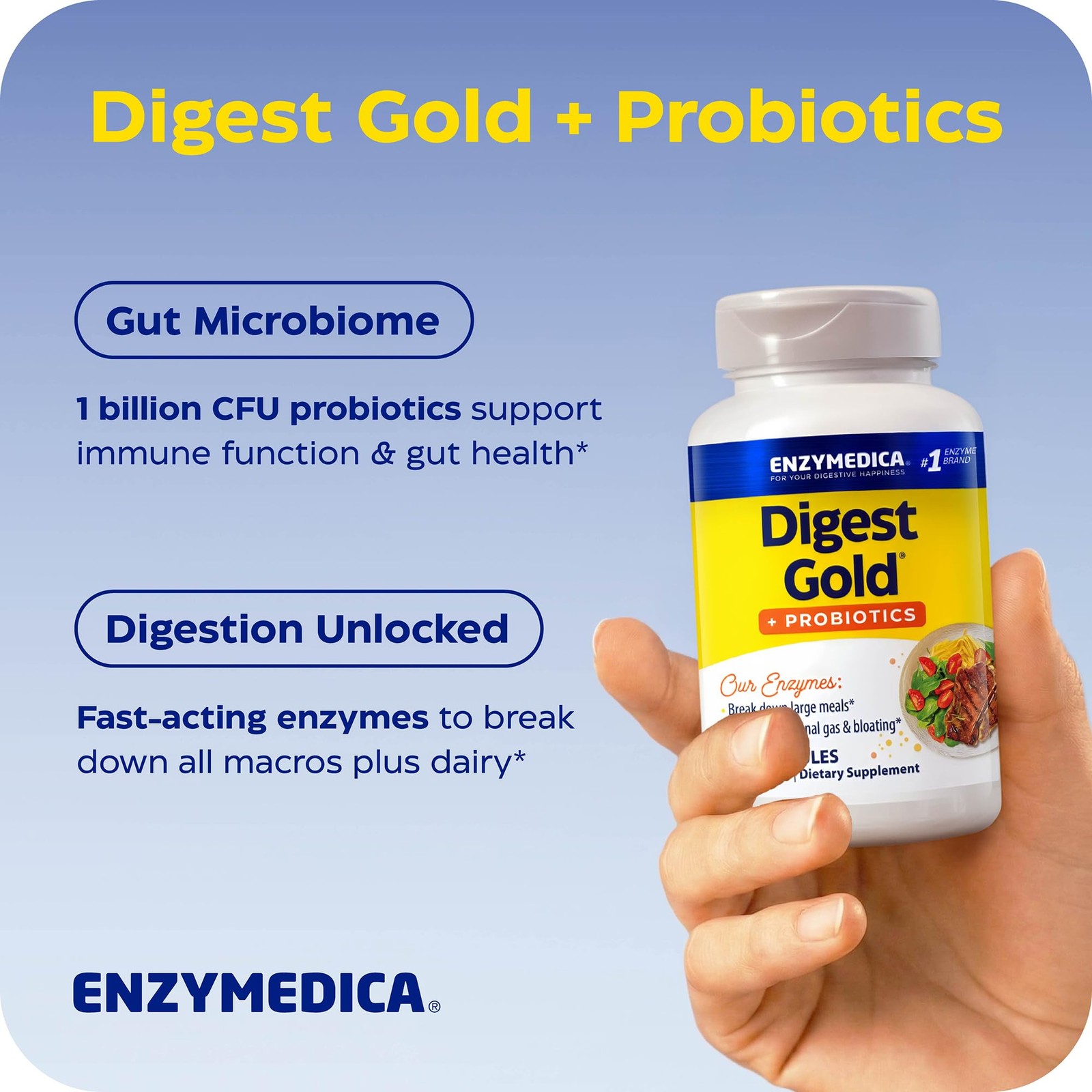 Enzymedica Digest Gold + Probiotics – 45 Count (Pack of 1), No Color