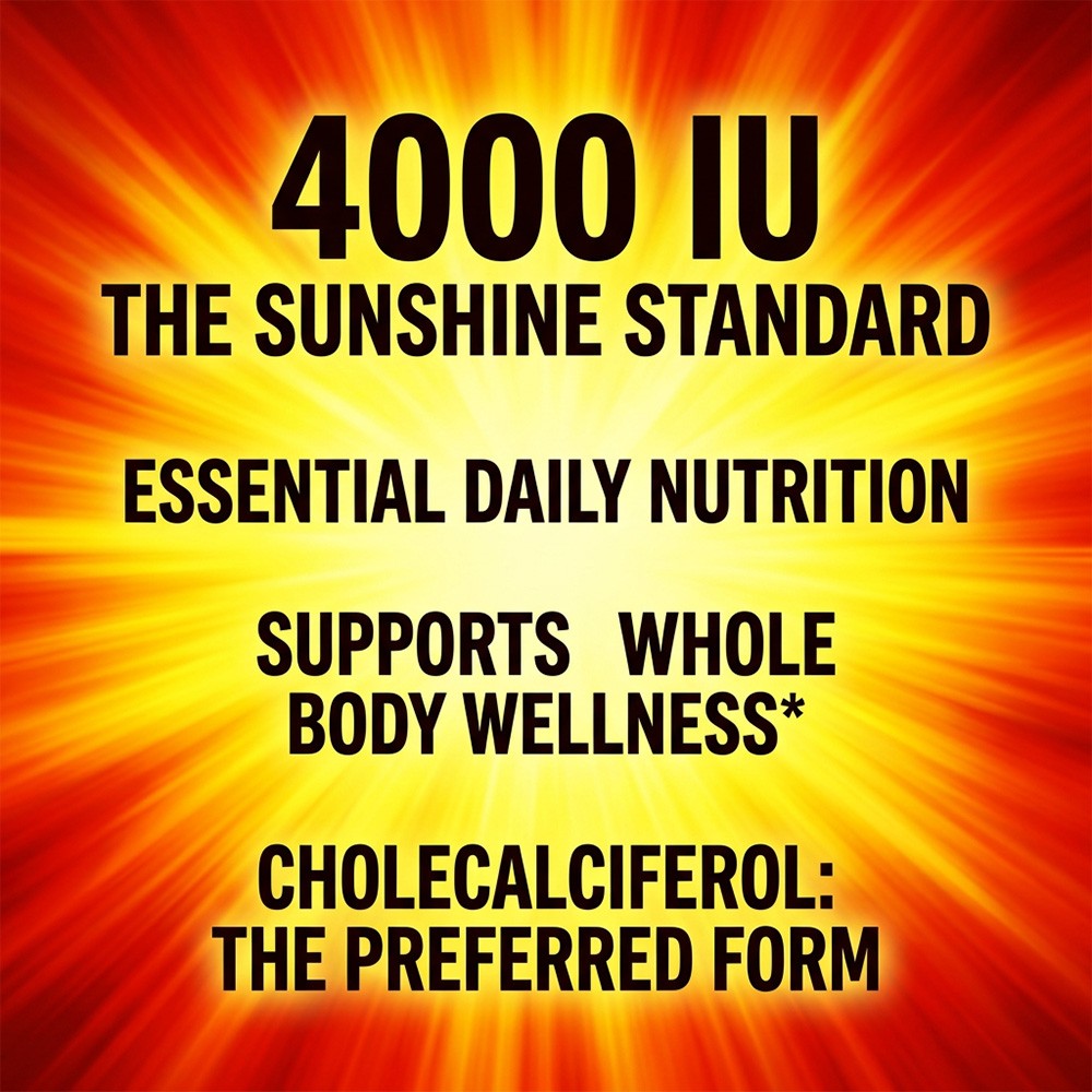 4000 IU High Potency Vitamin D3 Caps for Bone, Muscle & Immune Support 30~120CT