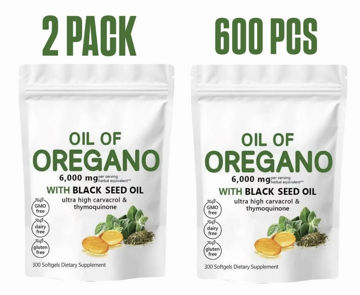Oil of Oregano 6000mg with Black Seed Oil, 600mg per Serving, 2 Bottles