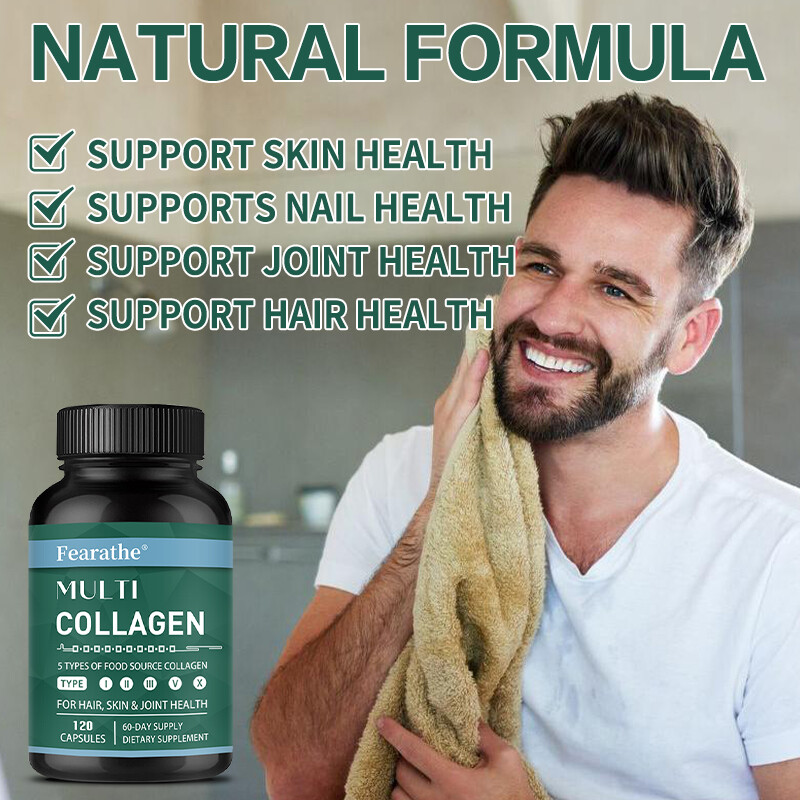 Multi Collagen Capsules – Hydrolyzed Protein Peptides -Type I,II,III,V,X