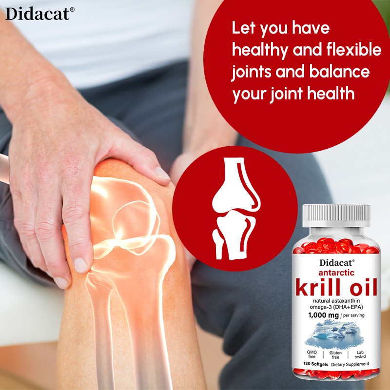 Antarctic Krill Oil 1000mg Softgels – with Omega-3 EPA, DHA & Astaxanthin