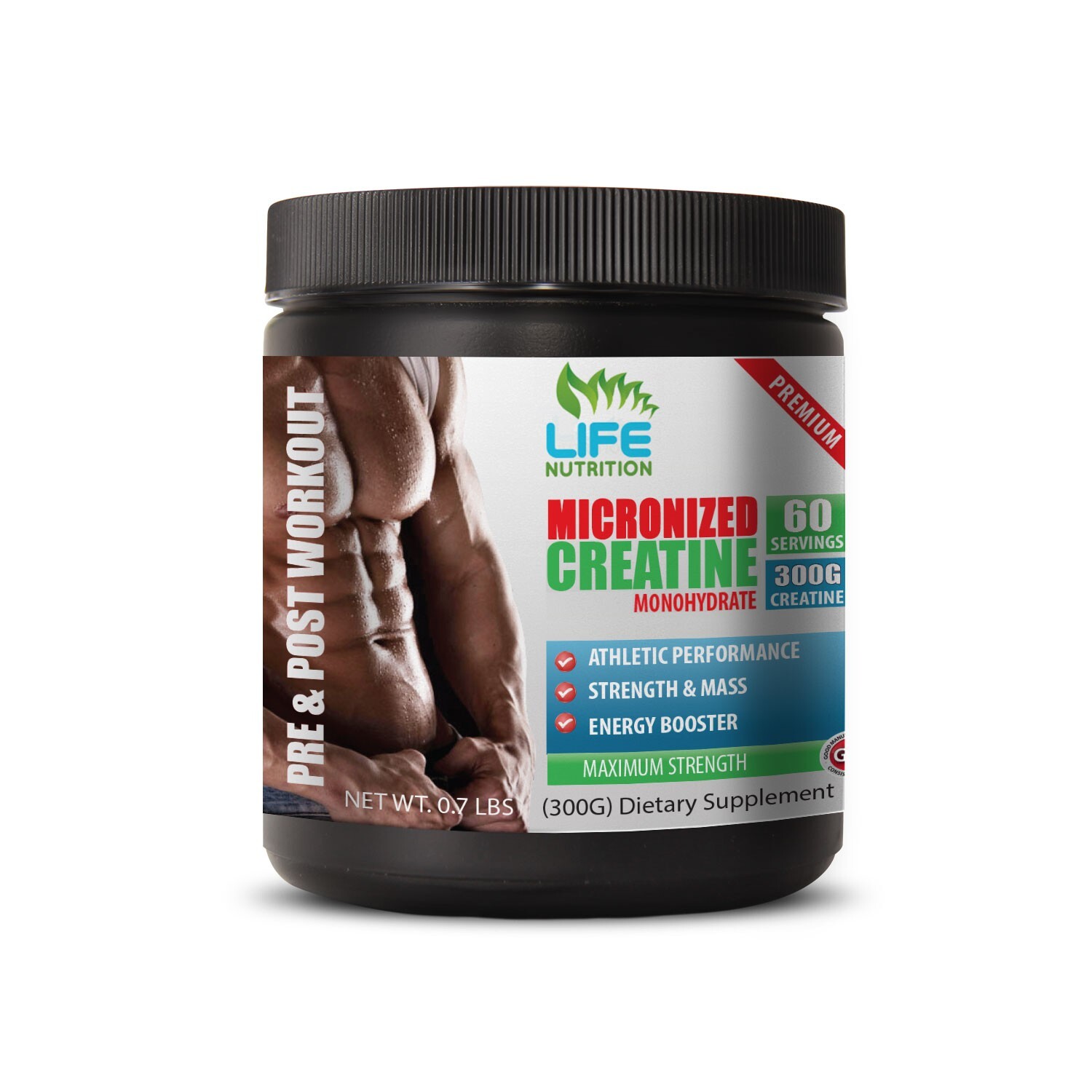 workout supplement MICRONIZED CREATINE 300G increase ATP levels 1 Can