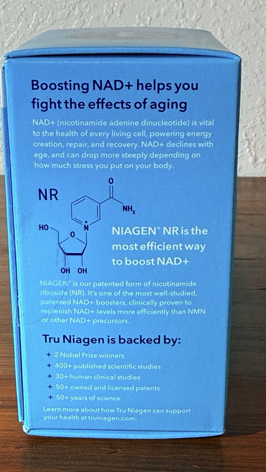 Tru Niagen Nicotinamide Riboside NR 300mg 30ct Vegetarian Caffeine-Free