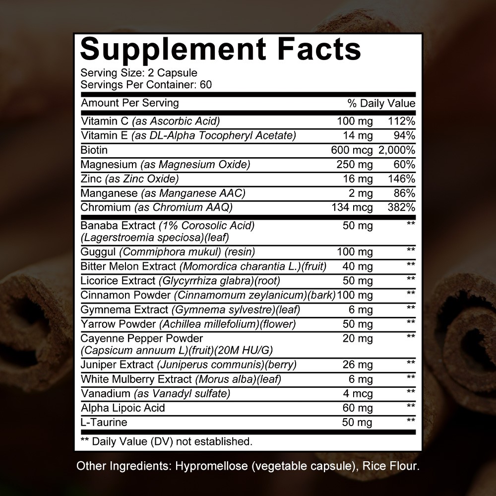 20 Active Ingredients for Balanced Glucose, Immune & Daily Wellness, 30~120 Caps