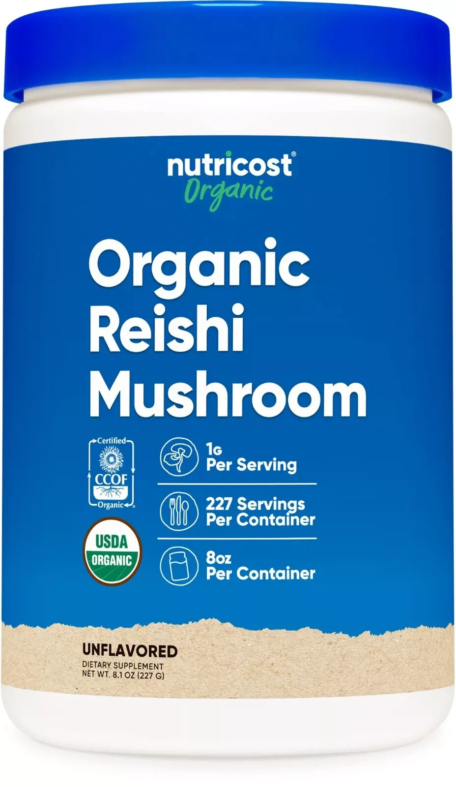 Nutricost Reishi Mushroom Powder ORGANIC 8oz – Non-GMO – GF – EXP 08/2027