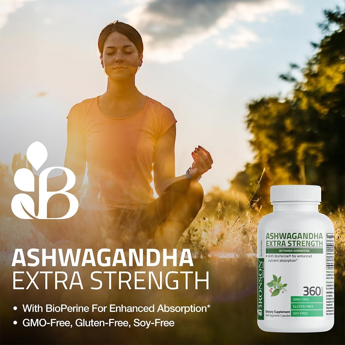Bronson Ashwagandha Extra Strength Stress & Mood 120 Count (Pack of 1)