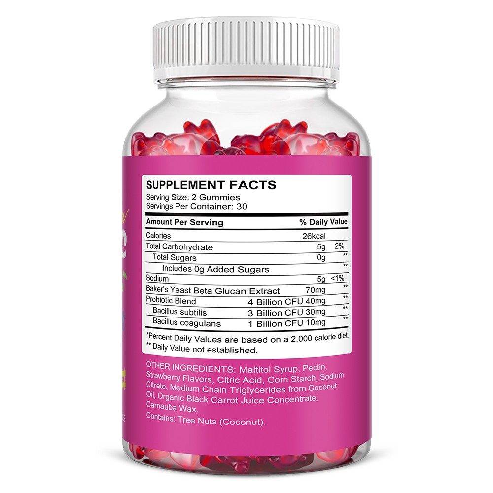 Kids Probiotic Gummies Minor Abdominal Discomfort Support Immune Health Soy Free