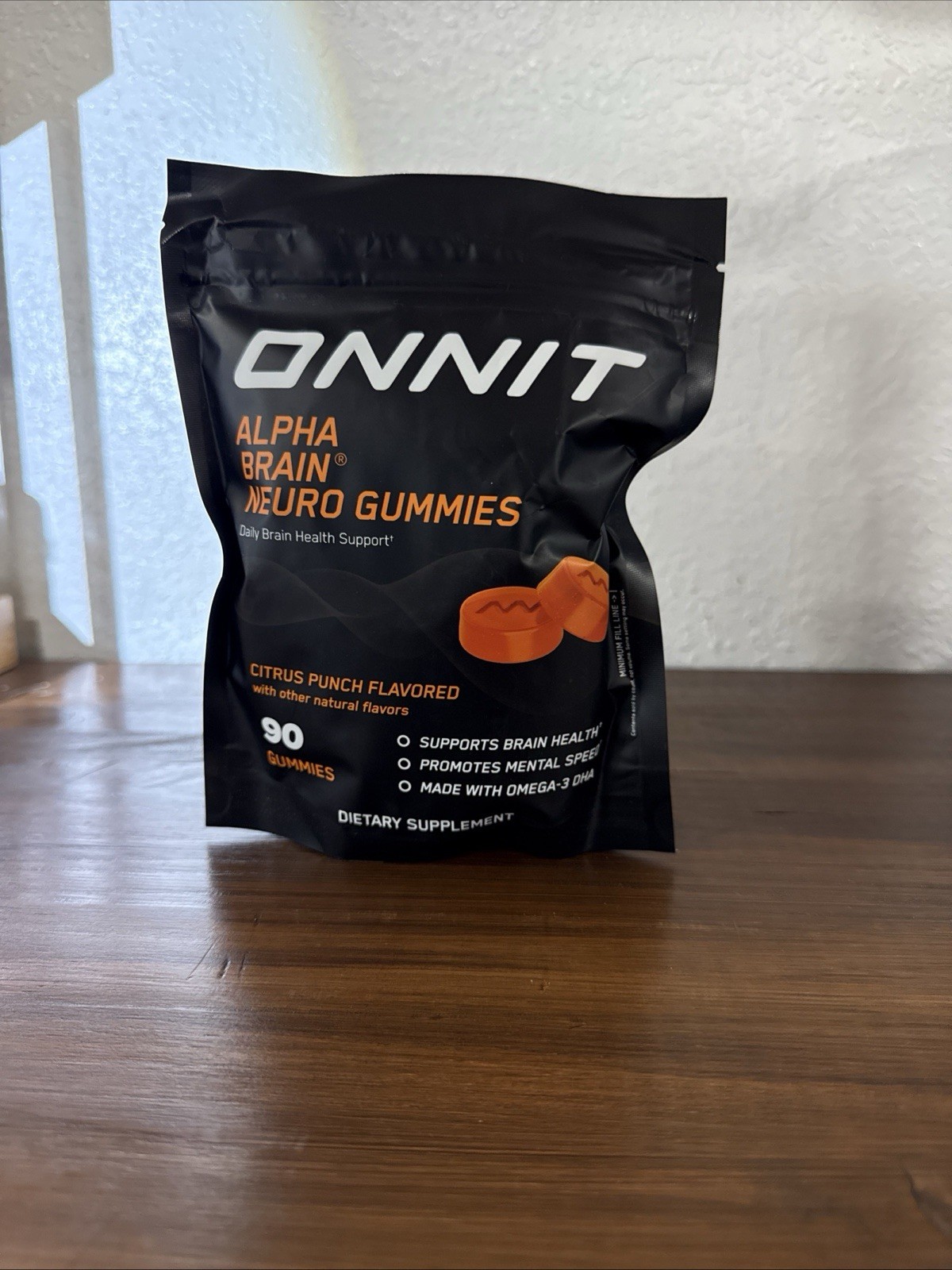 2 pack Onnit Alpha Brain Neuro Gummies Vegan No Synthetic Colors Citrus Punch 90