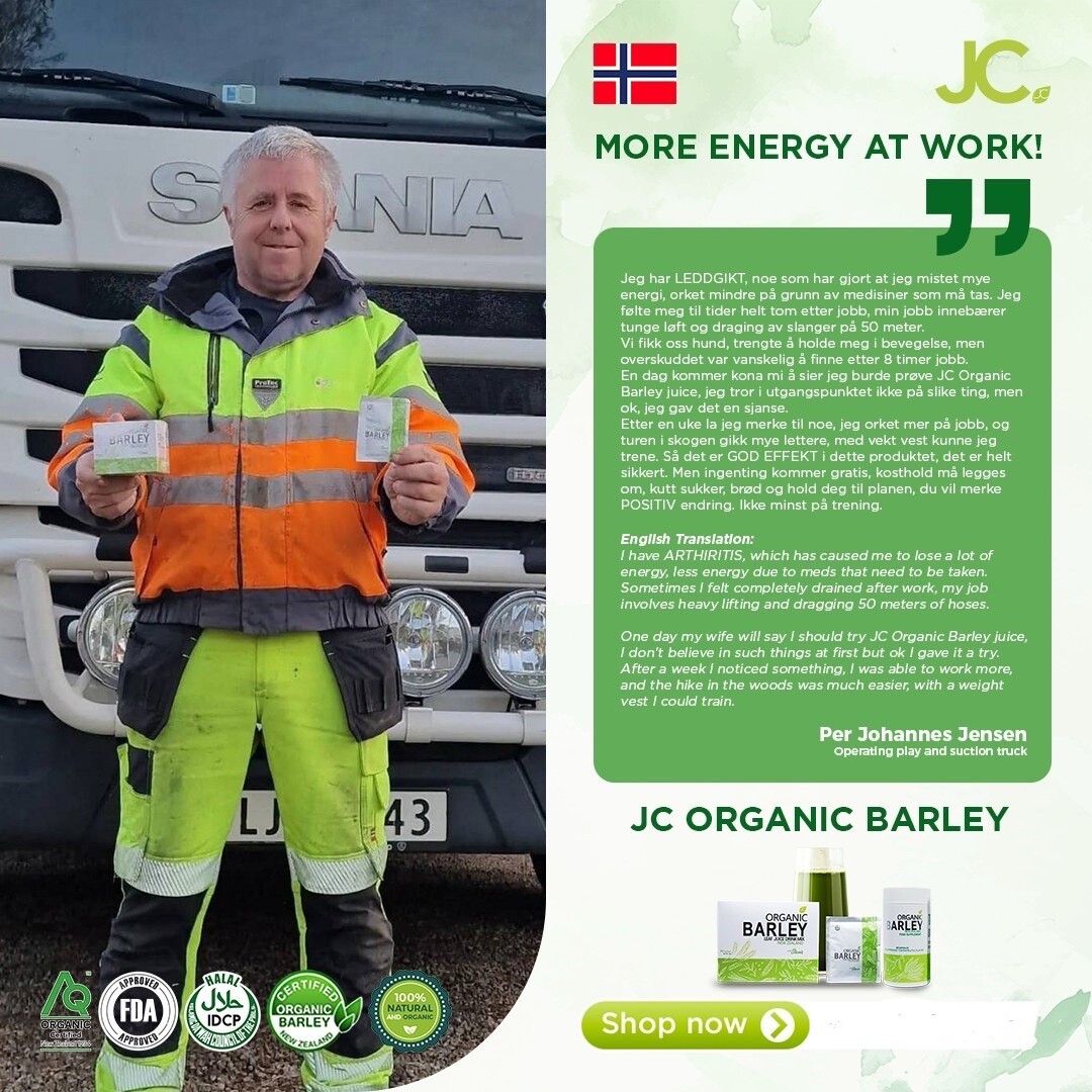 JC pure organic barley power juice with stevia from New Zealand