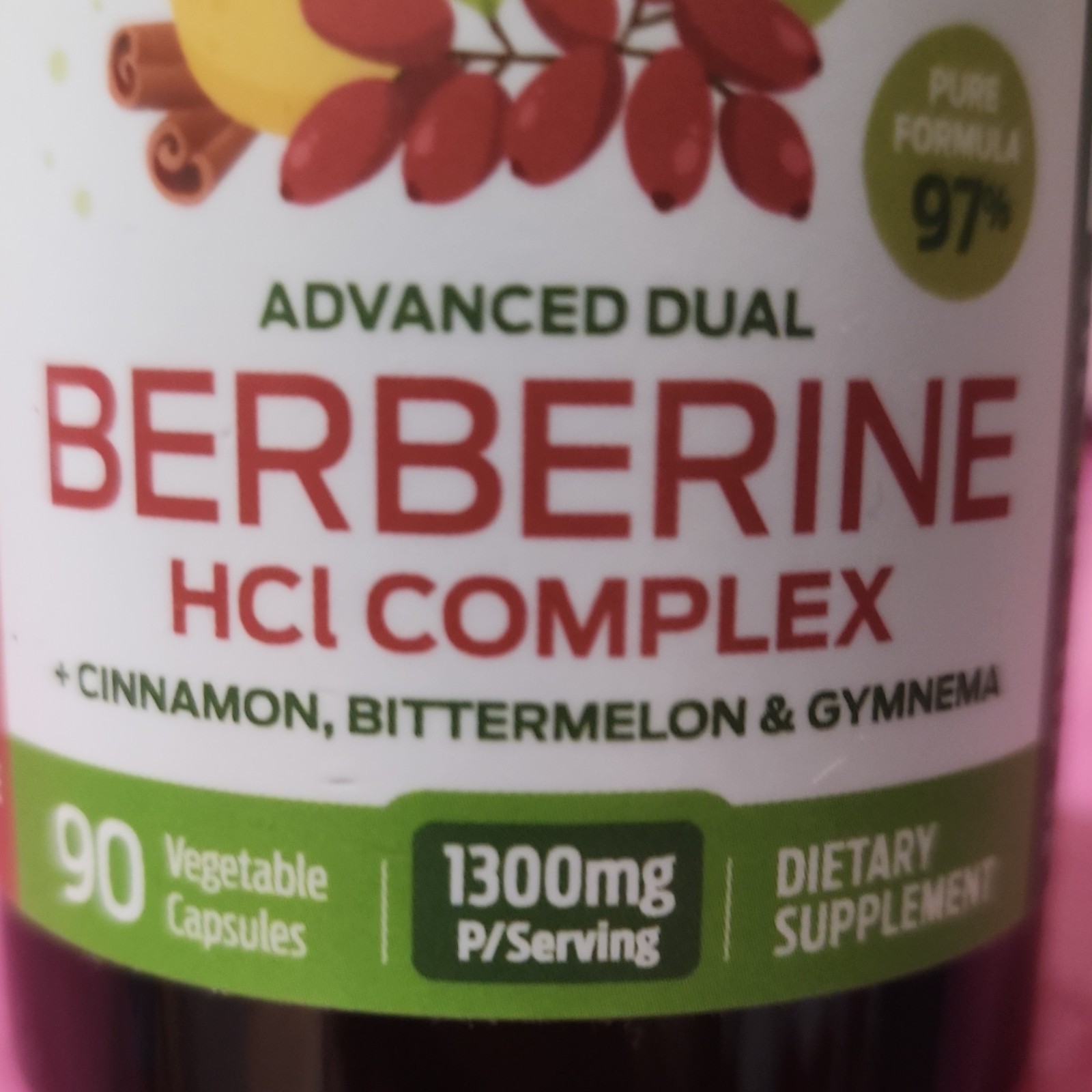 ForestLeaf Berberine HCl Gymnema Bitter Melon Cinnamon 1300mg 90 Capsules