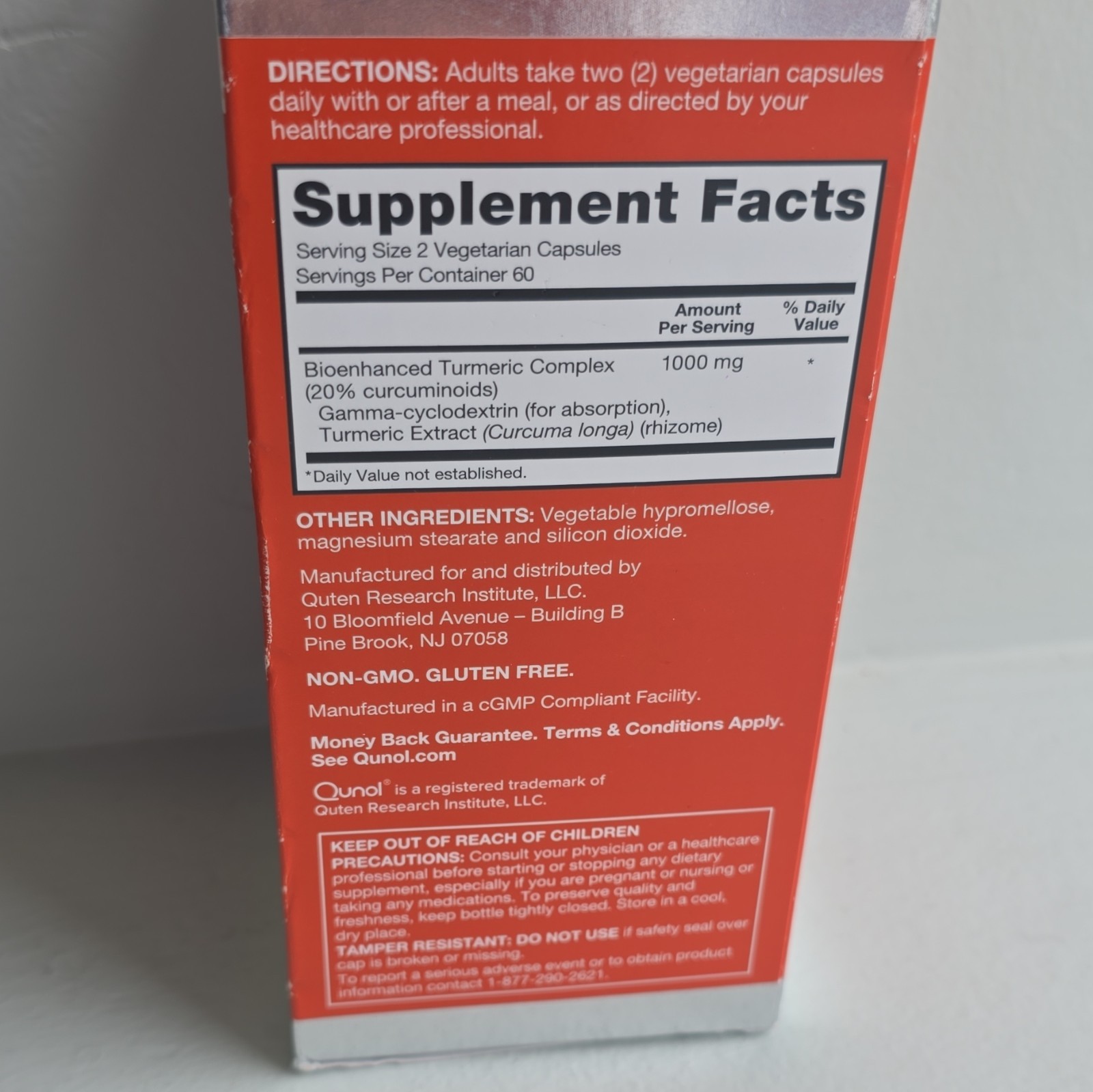 Qunol Extra Strength Turmeric Curcumin Complex 1000mg 120 Caps Gluten-Free 04/29