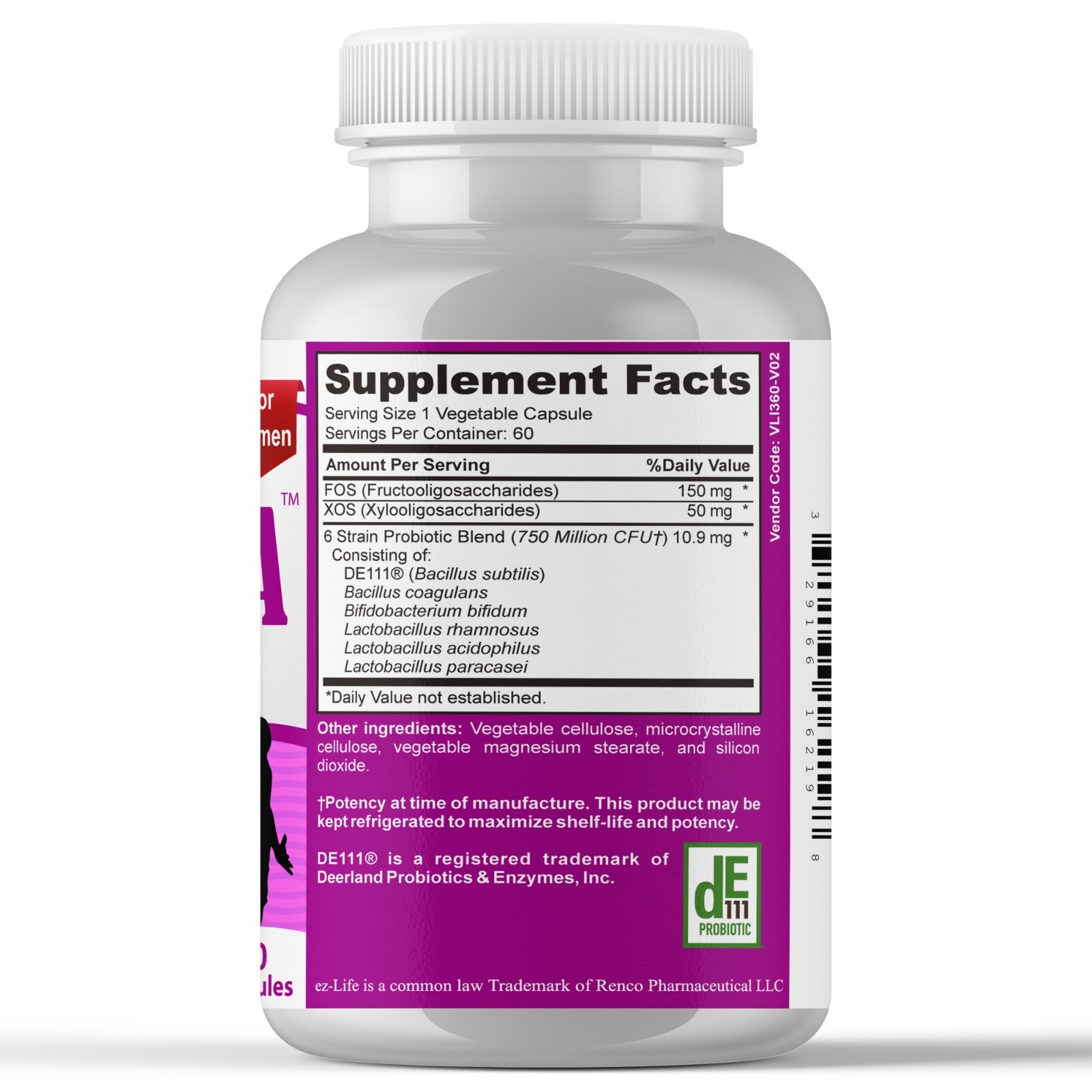 Vaginal Probiotics for Women pH Balance for Digestive Health, Immune 60 Caps