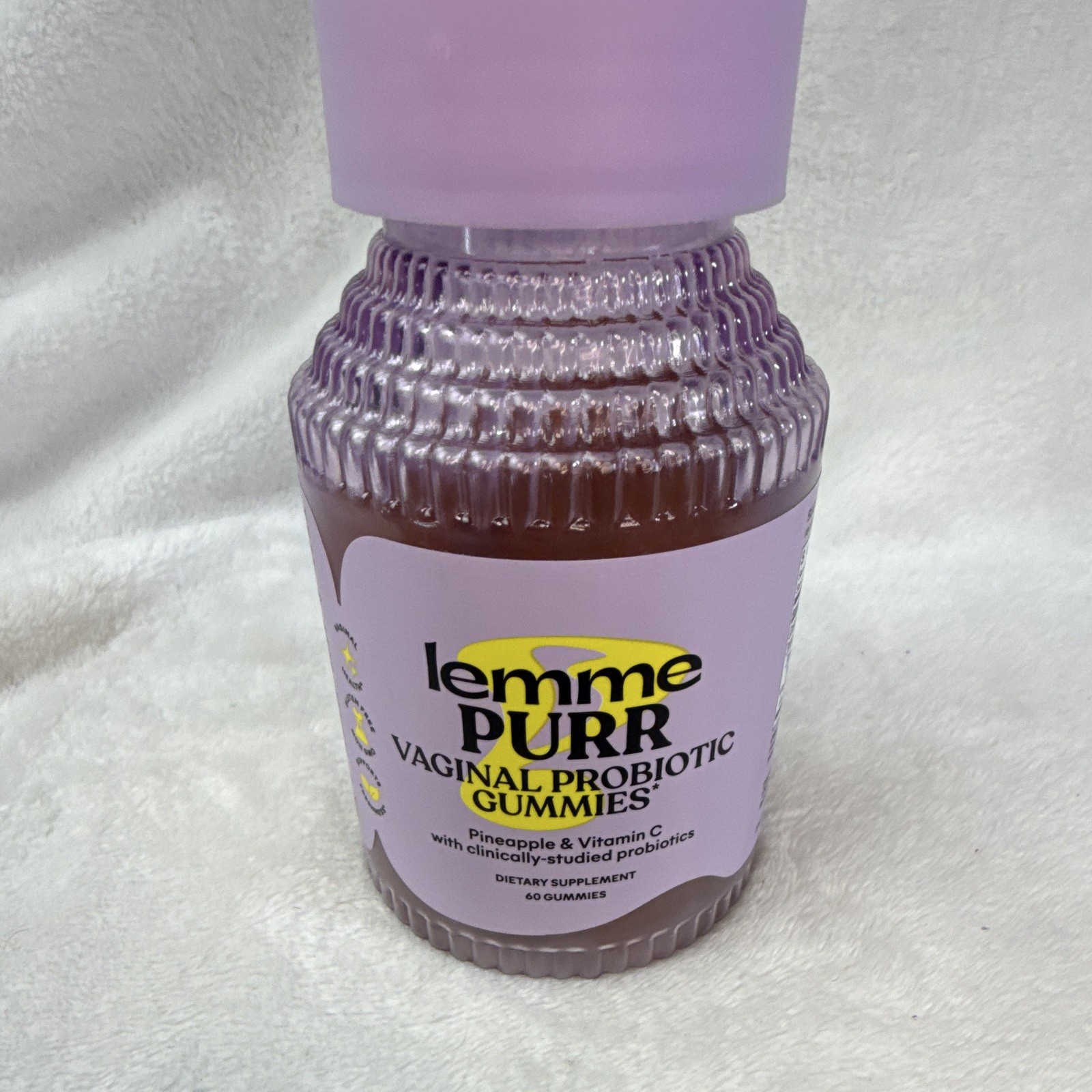 Lemme PURR Vaginal Probiotic Gummies Pineapple + Vitamin C 60 Count