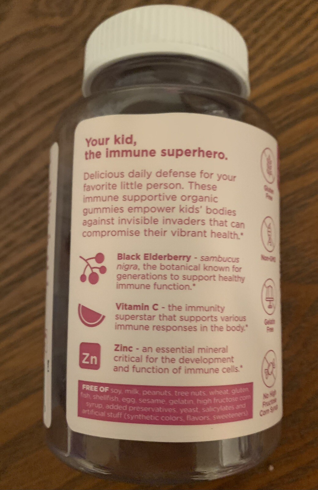 Kids Immunity Gummies Vit C Elderberry+ Zinc Organic Vegan Hylands Naturals 48ct