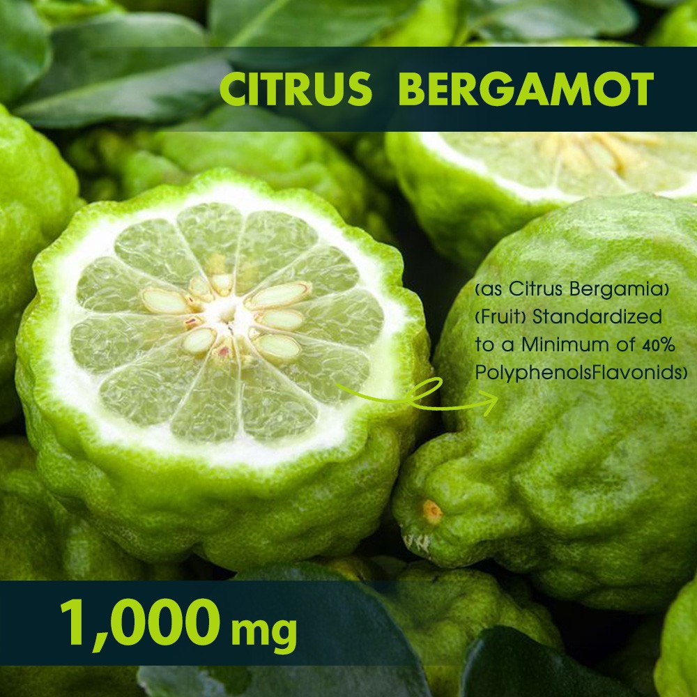 1000mg Citrus Bergamot Extract Capsule Anti Aging Heart Immune Support 120 CT