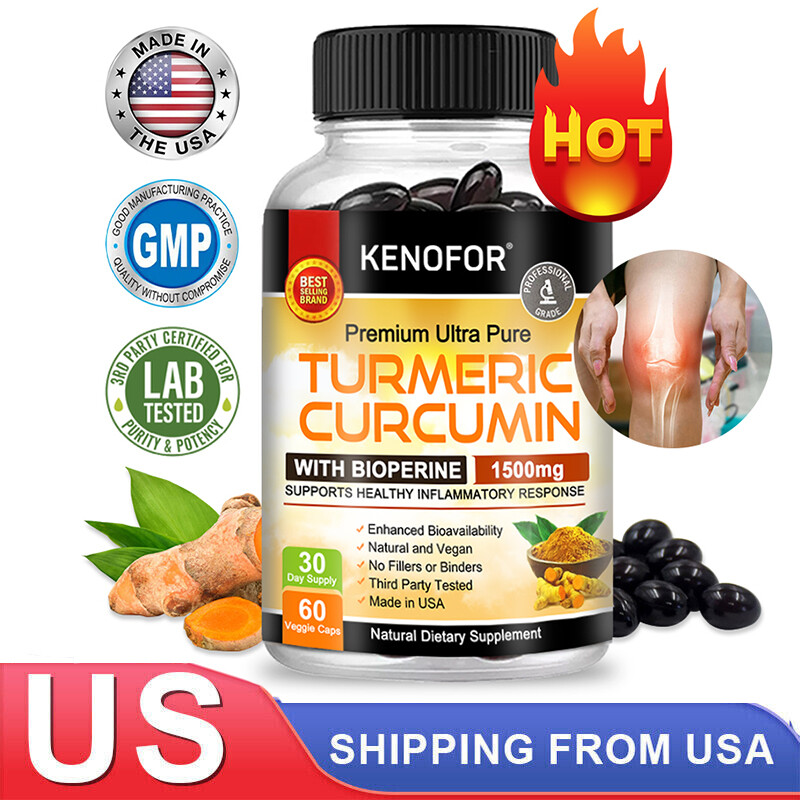 Curcumin Ginger + Black Pepper Joint Pain Maximum Strength 60 Capsules