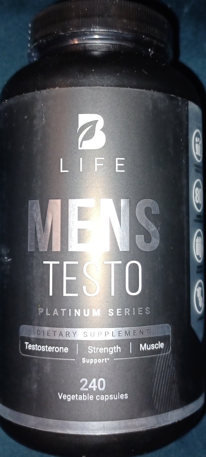 B Life Testosterone Booster Supplement Men Muscle Growth & Strength 80 Servings