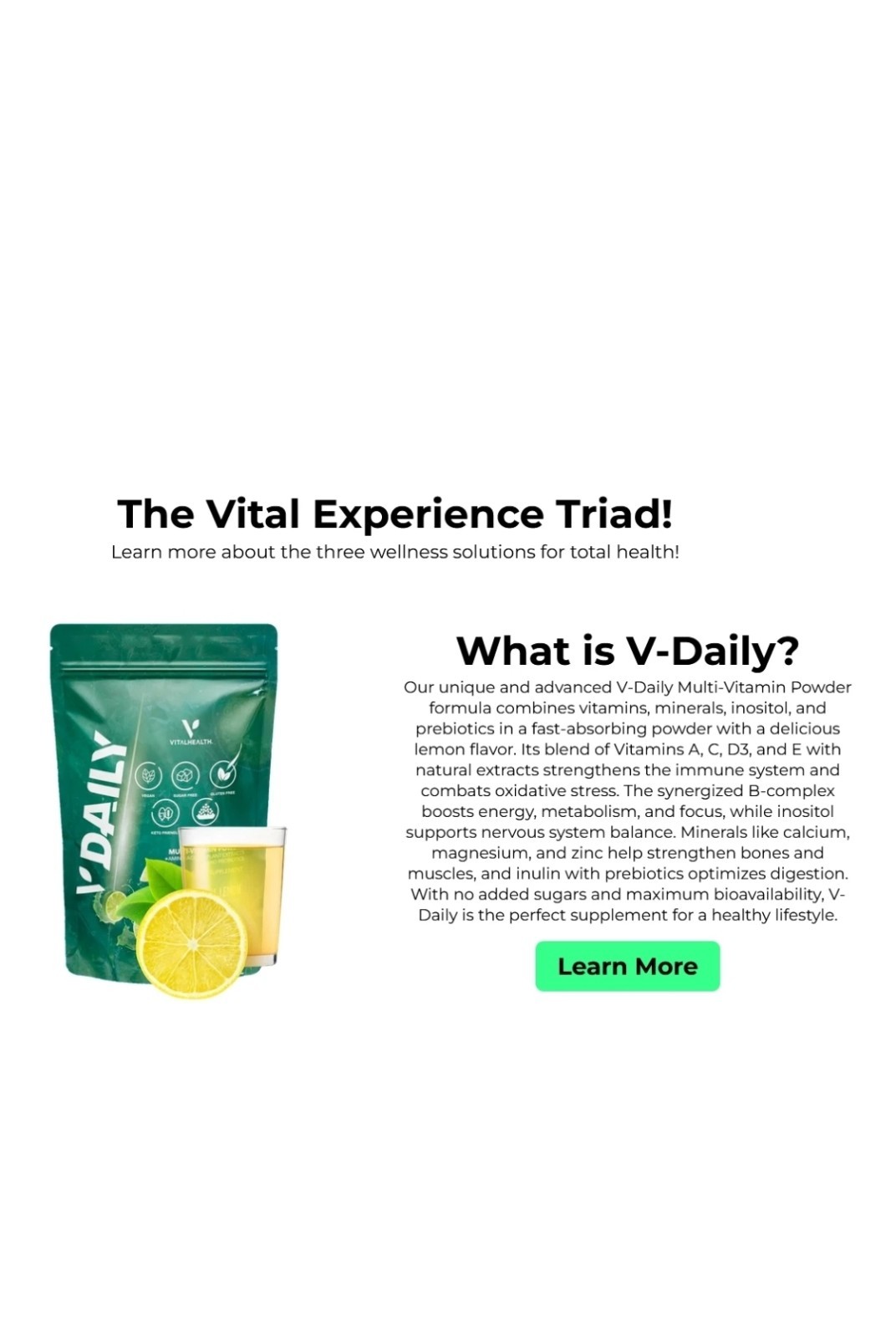 VitalHealth Powdered Multivitamin Lime Vegan Sugar-Free Keto Gluten Free