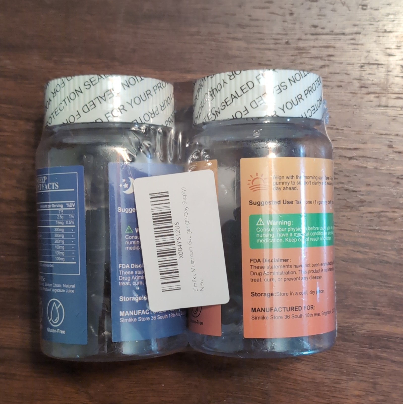 SimLIKE Mushroom Gummies Energy + Sleep Support 30ct Zero Sugar Elderberry Exp