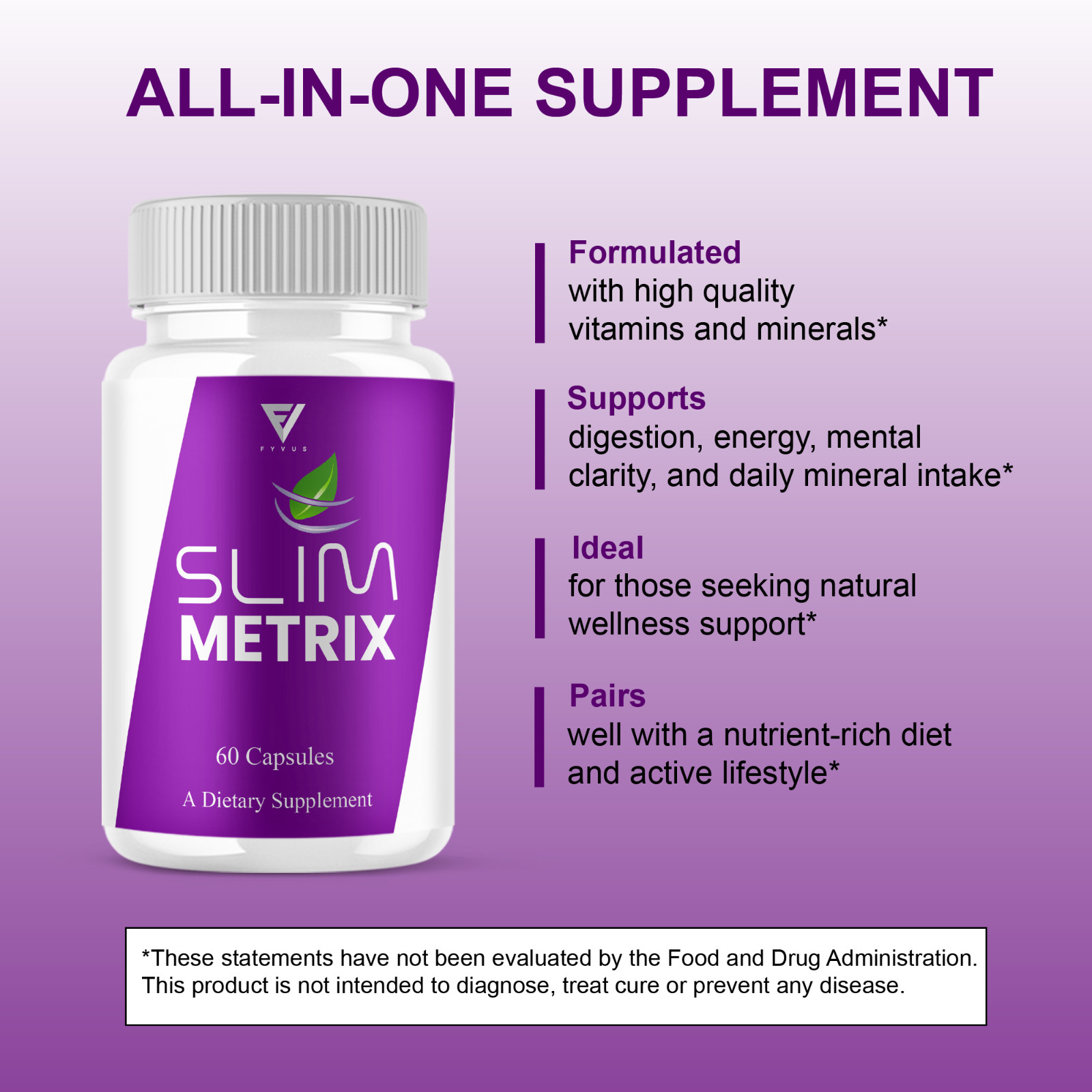 (3 Pack) Slim Metrix Weight Supplement, Slim Metrix Support (180 Capsules)