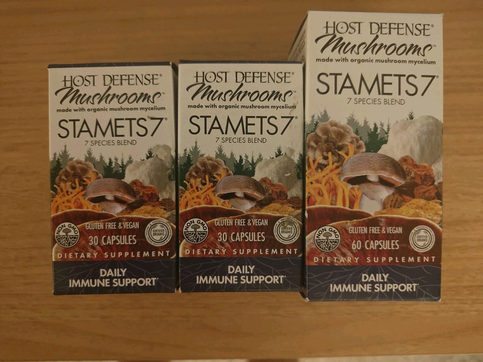 3x Host Defense Mushrooms Stamets 7 Immune Support Best 90 CT Total 2028