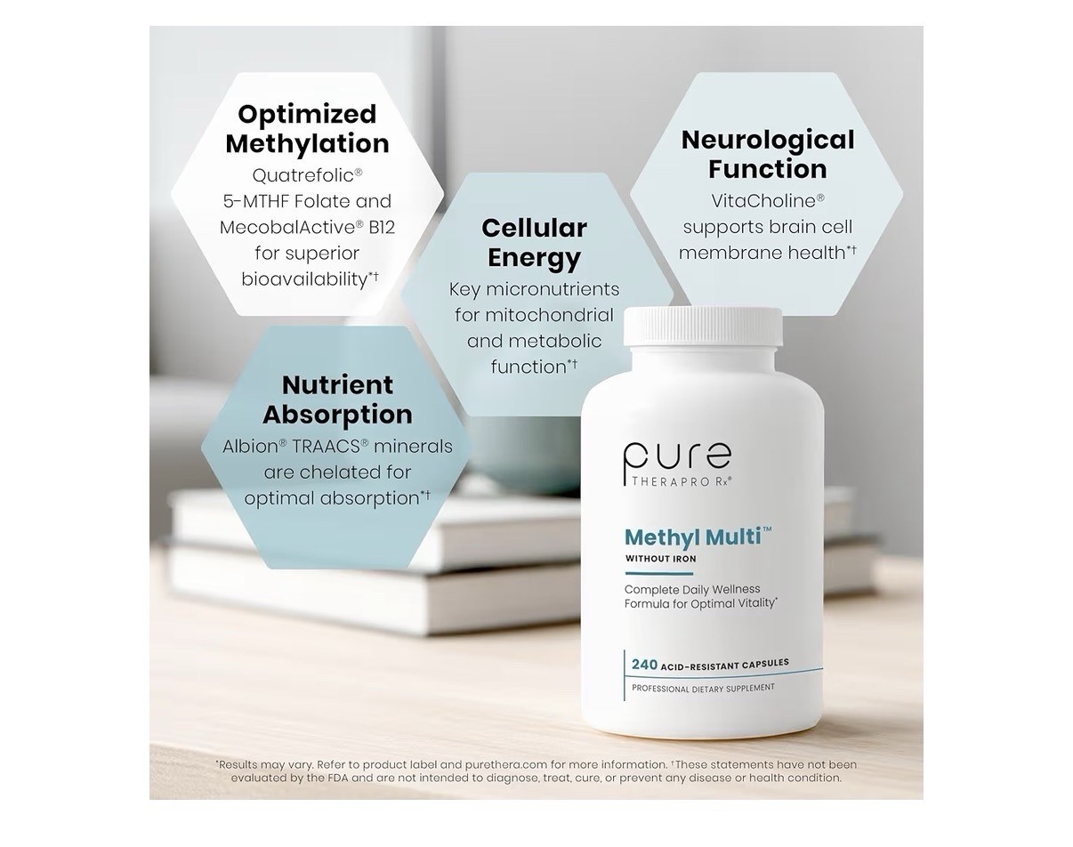 Pure Therapro Rx Methyl Multi Without Iron Methylated Multivitamin 4Month Supply