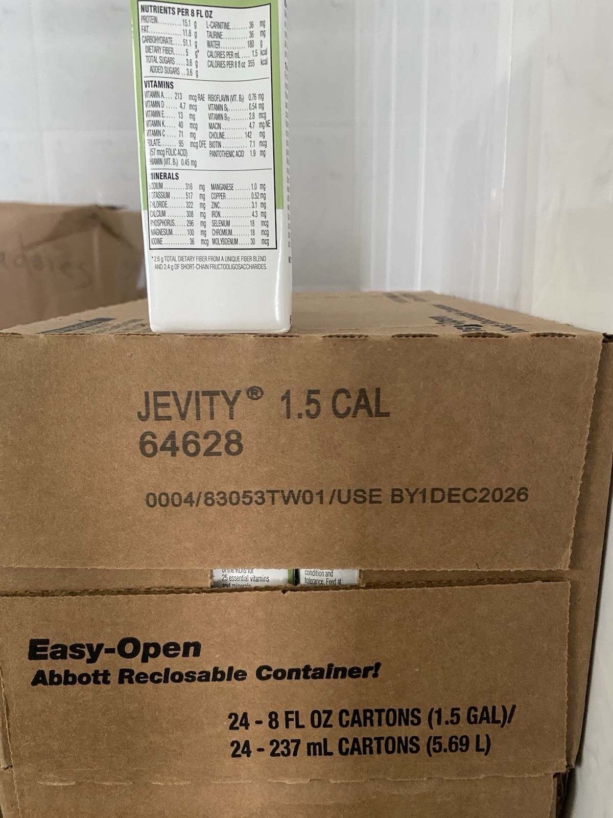 Jevity 1.5 Cal 1 case of 24 X 8 fl oz FREE SHIPPING Exp. 12/26