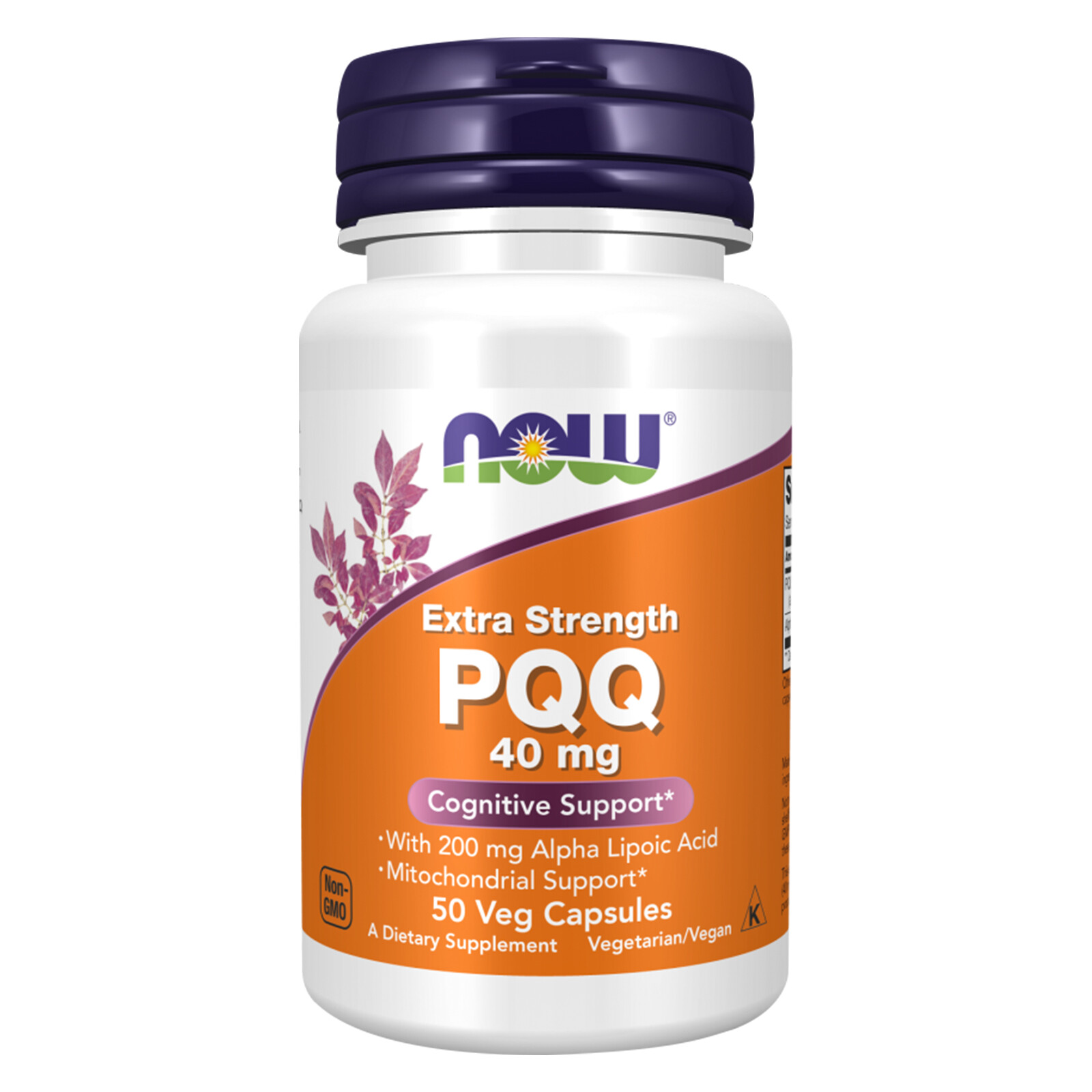 NOW PQQ Extra Strength 40 mg – 50 Veg Caps, Cognitive & Mitochondrial Support