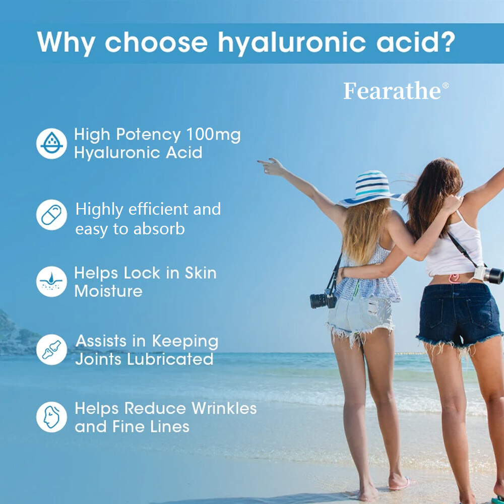 Hyaluronic Acid 100mg Capsules with 5mg of Sodium For Joint and Skin Health