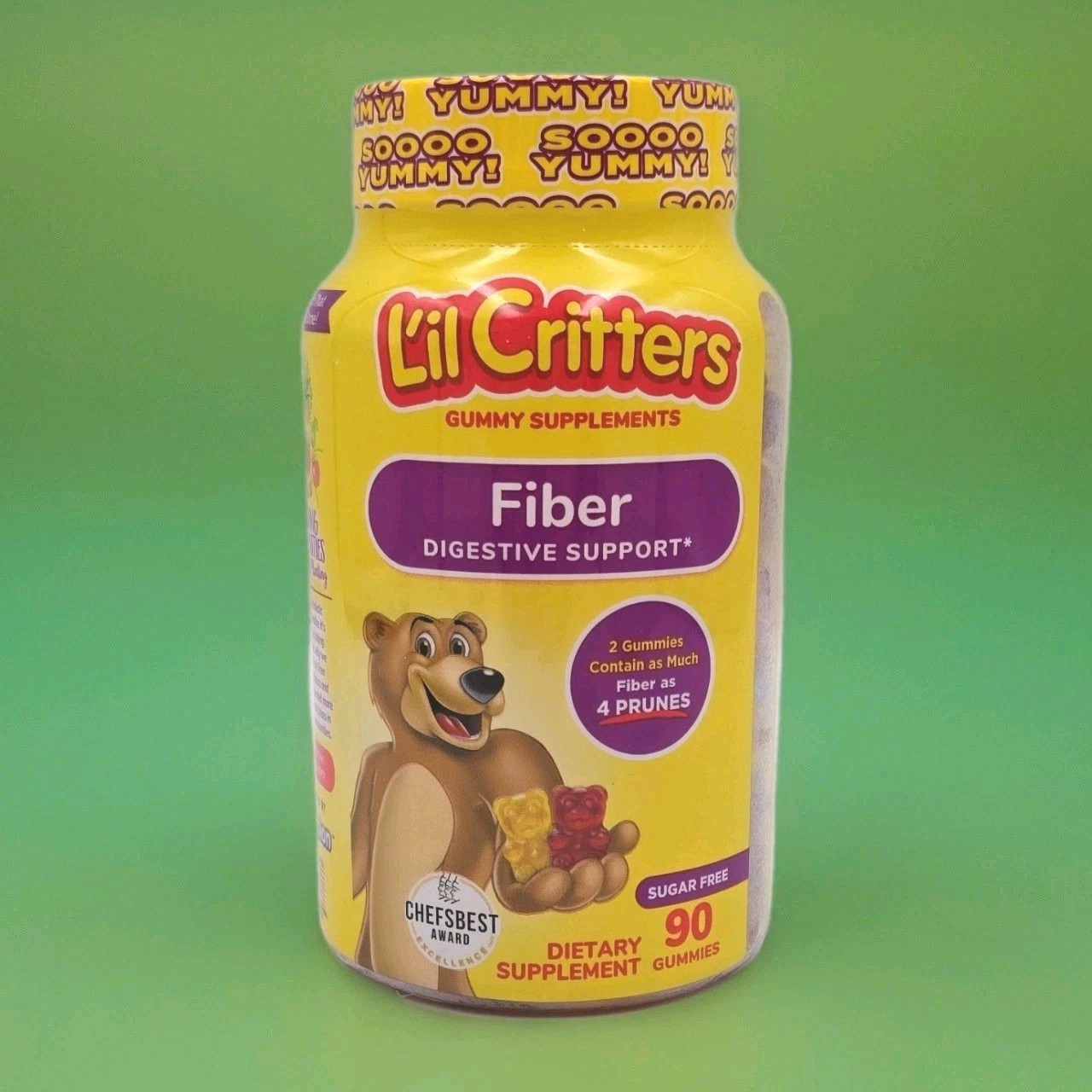 L’il Critters Fiber Digestive Support Sugar Free Gummies Lemon Raspberry 90ct