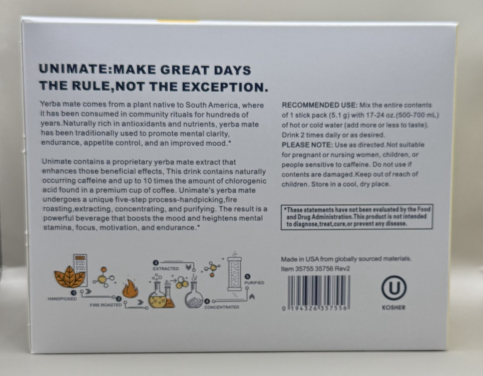 Unicity Unimate NATURAL LEMON FLAVOR 30 Packets/Servings !NEW & SEALED!