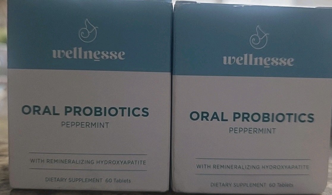 (2 Pack) Wellnesse Oral Probiotic Mints With Hydoxyapatite Peppermint Bad Breath