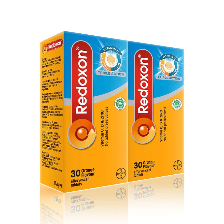 Redoxon Triple Action Vitamin C, D & Zinc Effervescent Orange 2X30’S