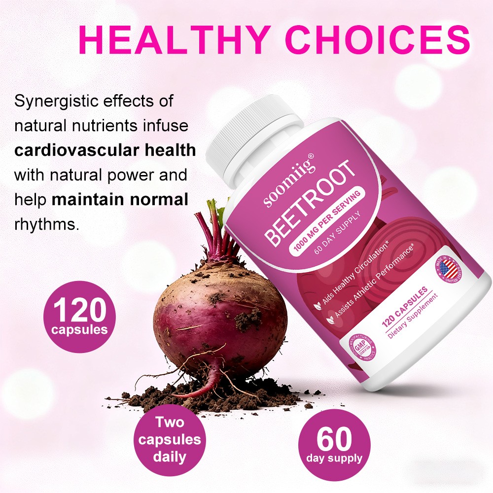 Beet Root Supplements Healthy Circulation Supports Vitality 30-120 Capsules