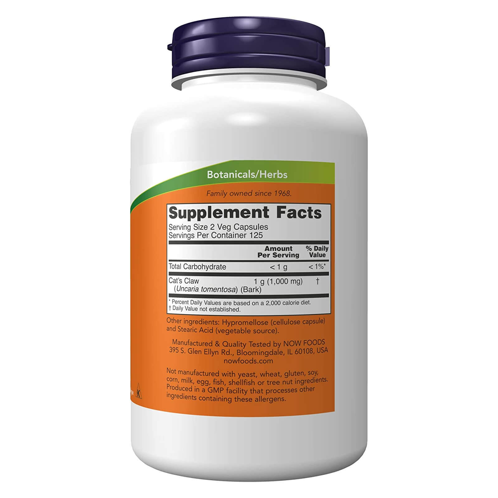 NOW FOODS Cat’s Claw 500 mg – 250 Veg Capsules