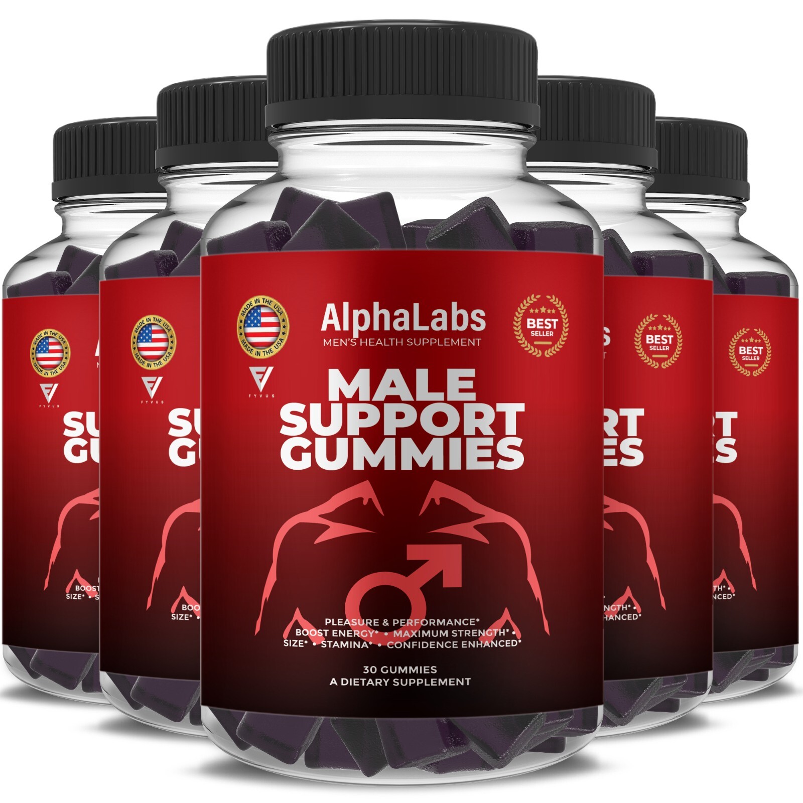 (5 Pack) Alpha Labs Gummies AlphaLabs Maximum Performance Gummy (300 Gummies)