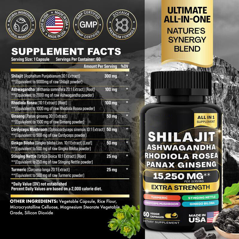 Dynamic Vitality Bundle – Sea Moss Multivitamin & Shilajit Power Combo Set -USA