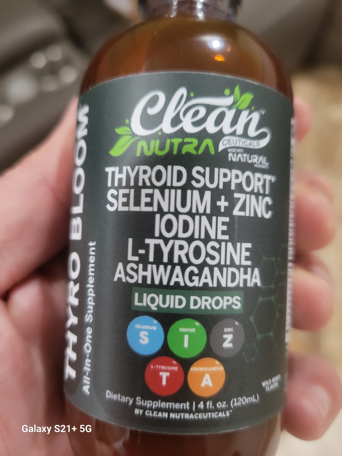 Clean Nutra Thyro Bloom Selenium Zinc Iodine Ashwagandha Thyroid Liquid 4 fl oz