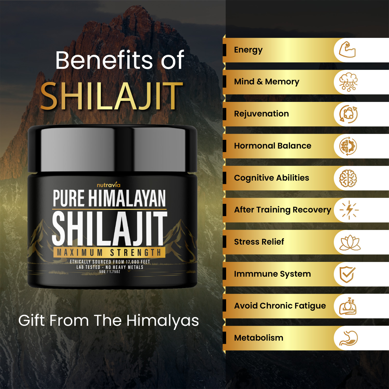 Shilajit Resin Pure Himalayan Shilajit – Lab Tested – Extra Strength Fulvic Acid