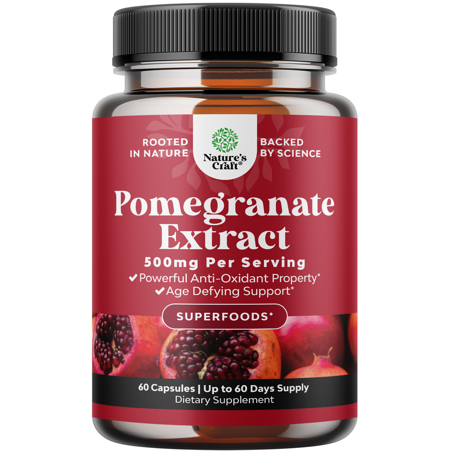 Pomegranate Extract Capsules Antioxidant Supplement for Heart Health Joint 60ct