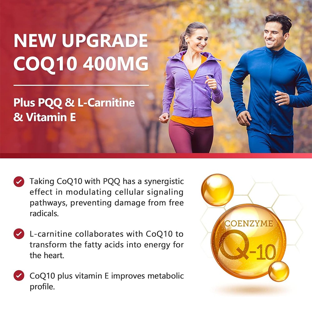 CoQ10 400mg with Omega 3 | Heart & Energy Support 30/60/120 Softgels