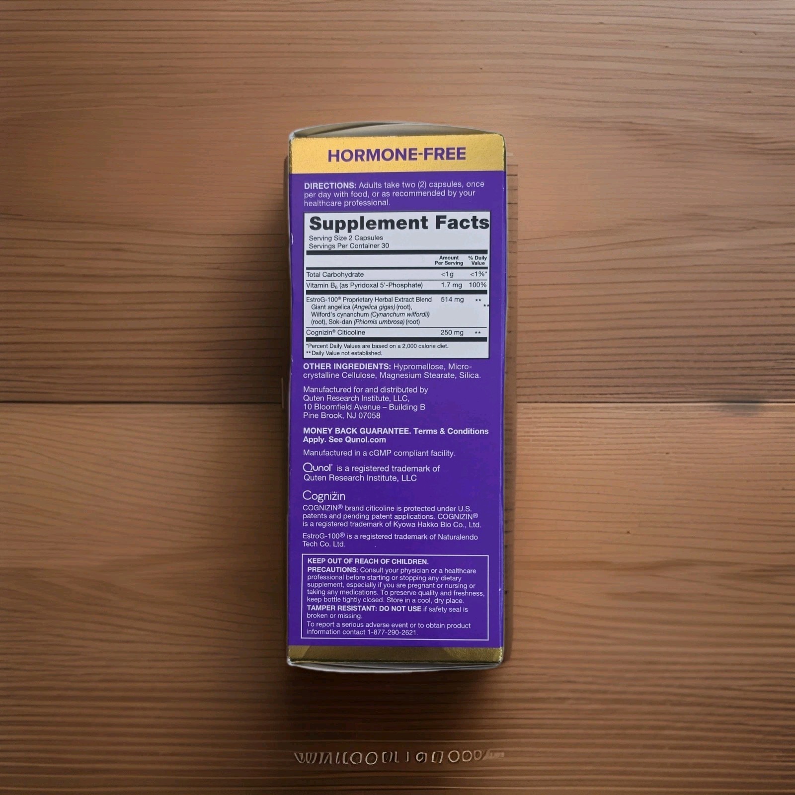 Qunol Menopause Support EstroG-100 + Cognizin w/ Vitamin B6 60 Capsule EXP 02/29